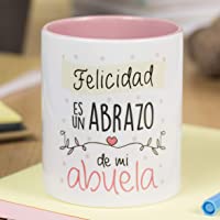 Los mejores  - La mente es Maravillosa - Taza Frase y Dibujo Divertido (Felicidad es un Abrazo de mi Abuela) Regalo para Abuela